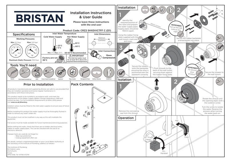 Bristan CRZ2 SHXDIVCTFF C Wiring diagram