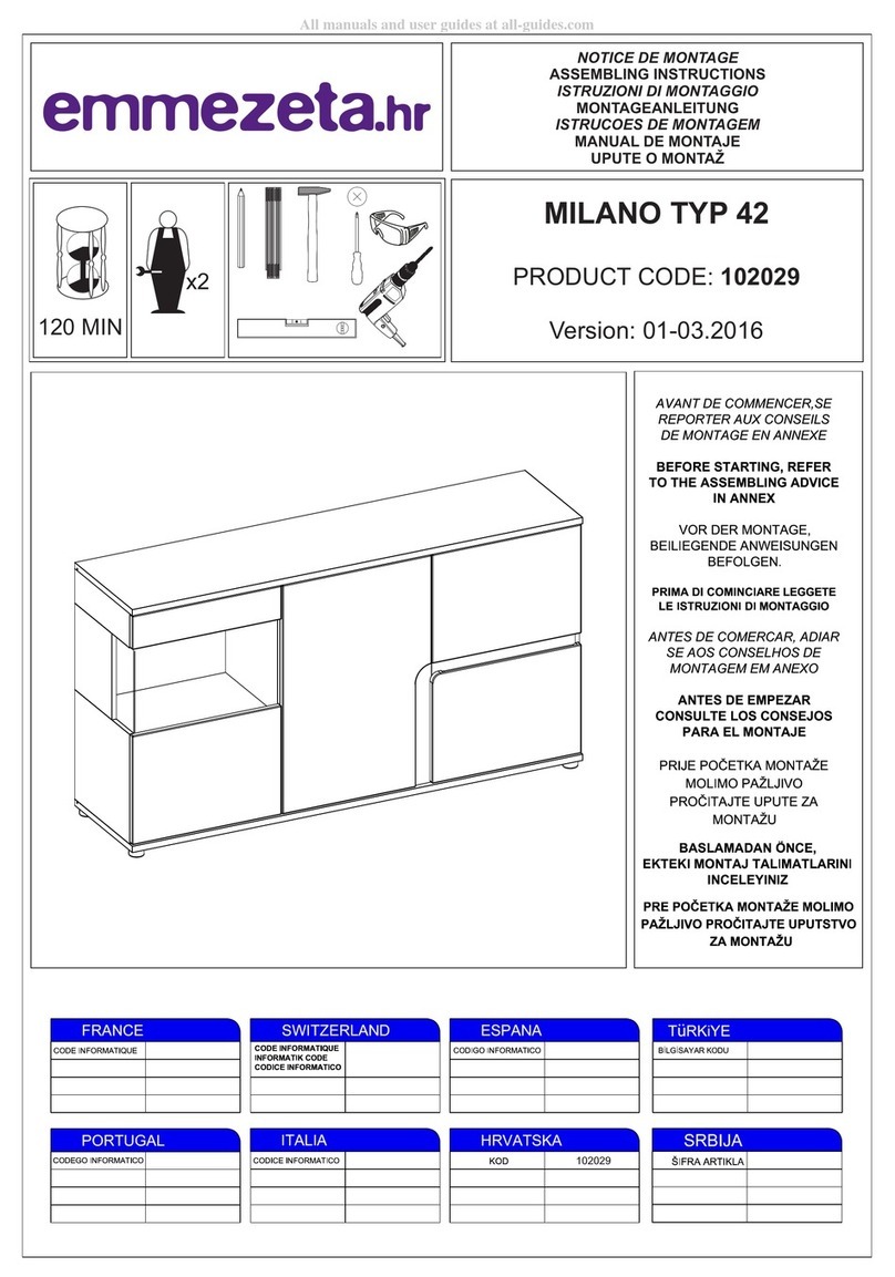 Emmezeta MILANO TYP 42 102029 Assembling instructions Emmezeta MILANO TYP 42 102029 Assembling instructions