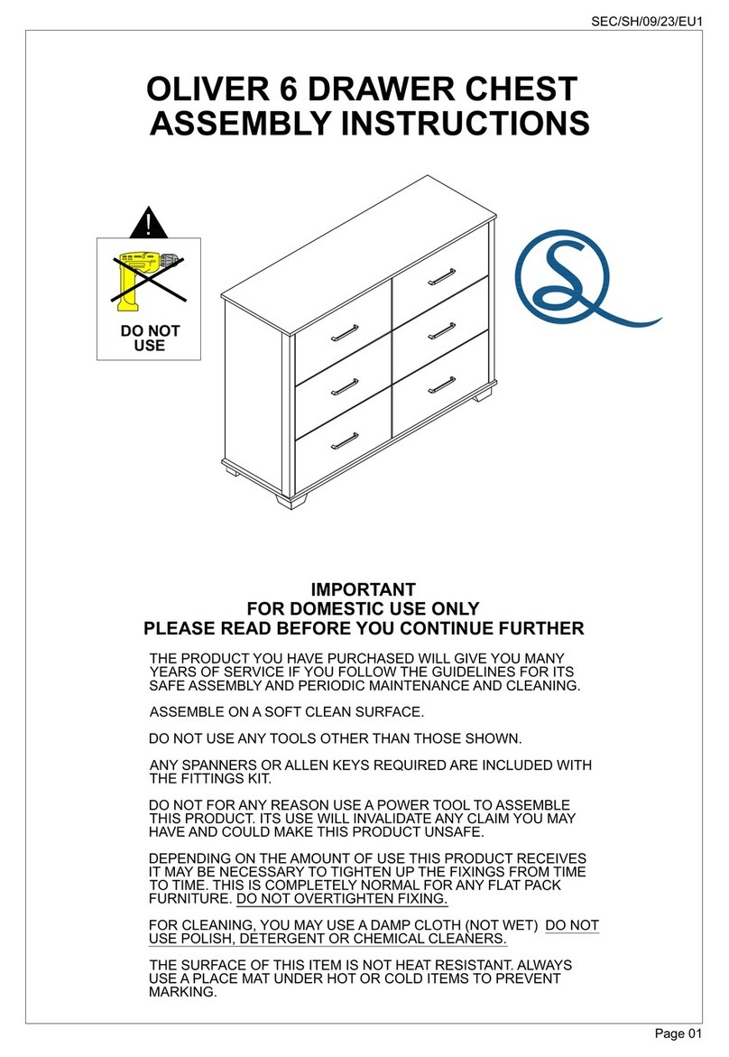 Seconique OLIVER 6 DRAWER CHEST User manual Seconique OLIVER 6 DRAWER CHEST User manual