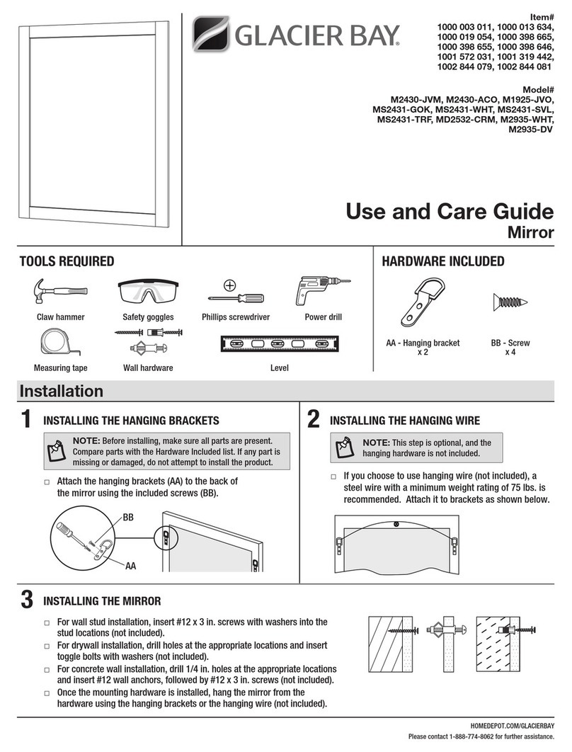 Glacier bay M2430-JVM Use and care guide