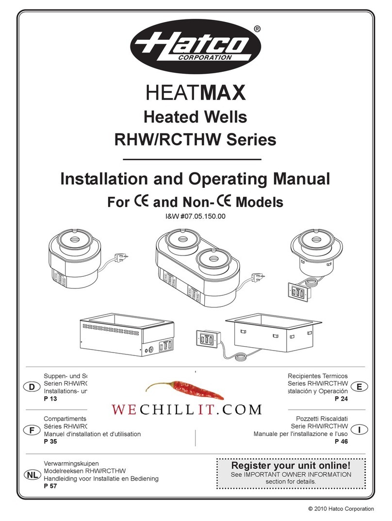 Hatco HEATMAX RHW Series User manual