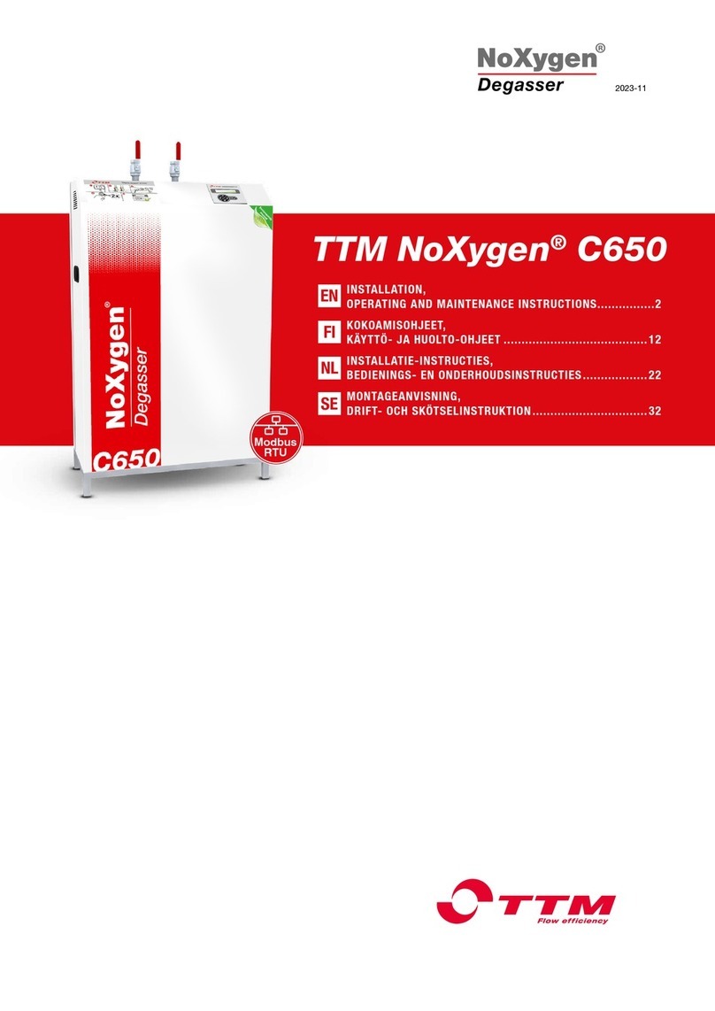 TTM NoXygen C650 Installation, Operating and Maintenance Instructions for the Installer and the User