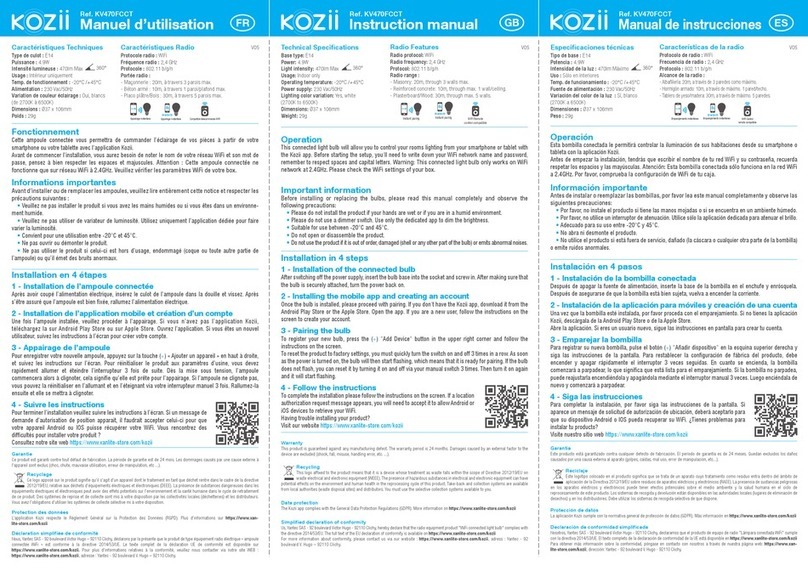 KOZii KV470FCCT instruction manual KOZii KV470FCCT instruction manual