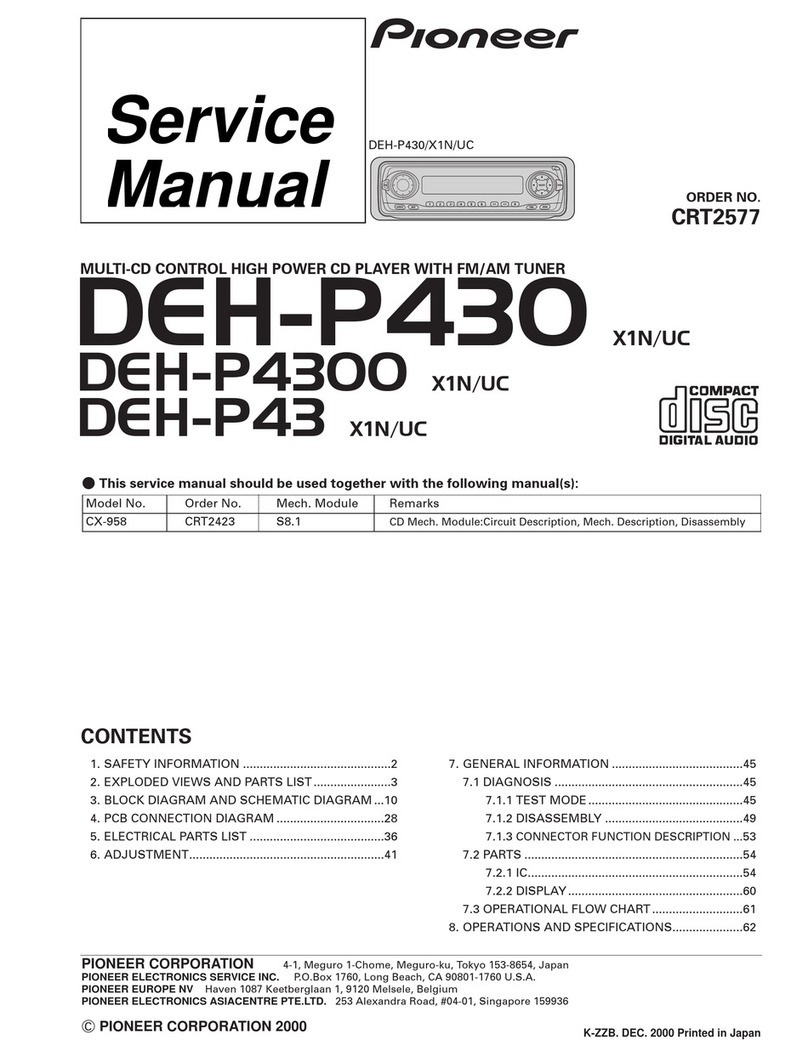 Pioneer DEH-P430/X1N/UC User manual Pioneer DEH-P430/X1N/UC User manual