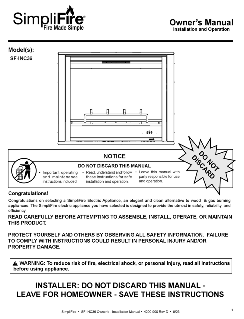 SimpliFire Inception SF-INC36 Safety guide