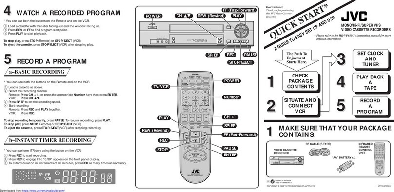 JVC HR-VP680U quick start