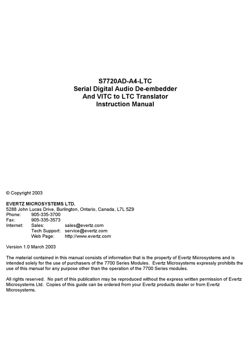 evertz S7720AD-A4-LTC User manual