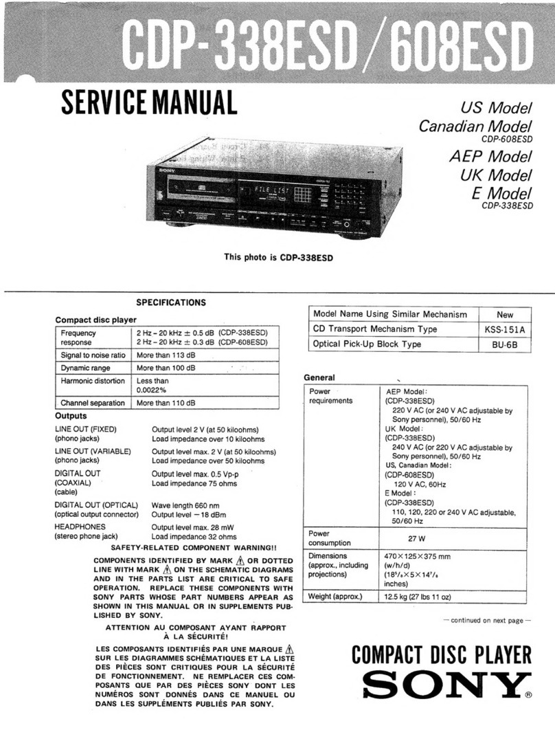 Sony cdp 338esd User manual