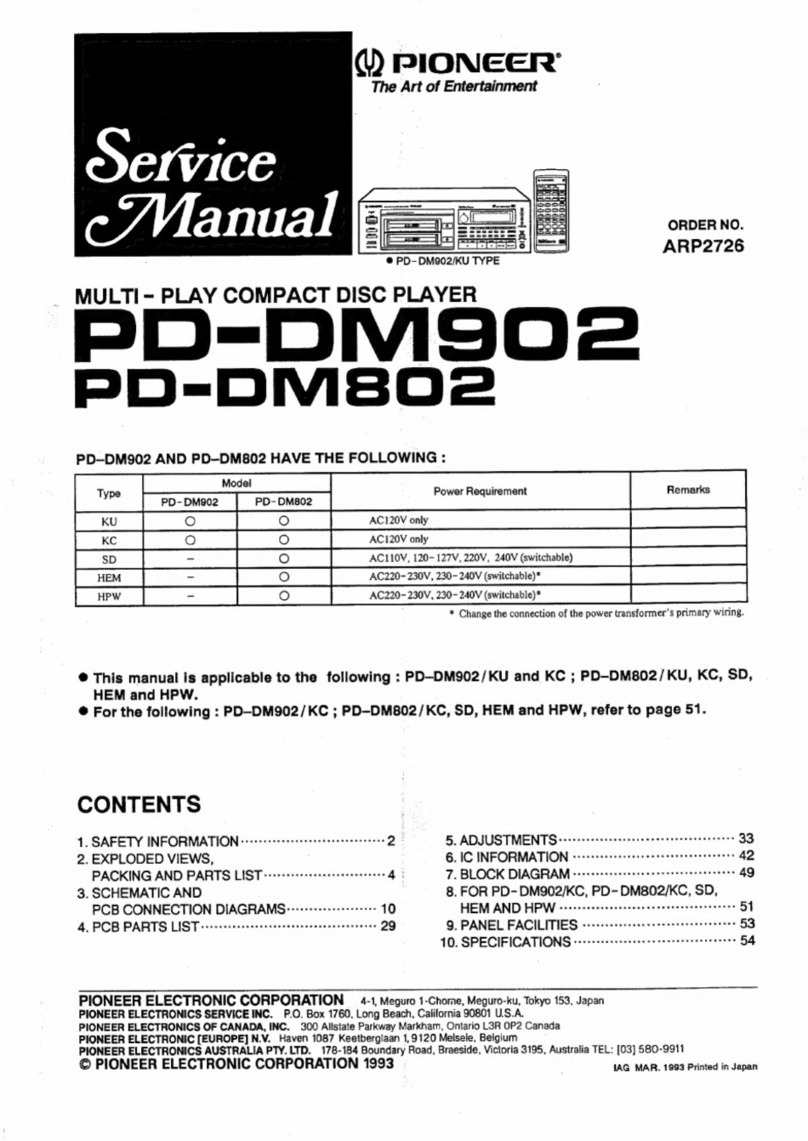 Pioneer PD-DM902 User manual
