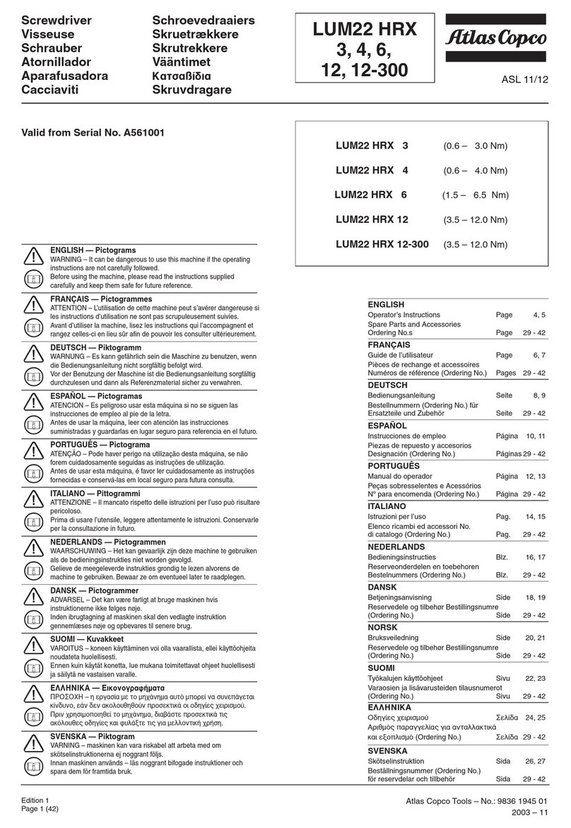 Atlas Copco LUM22 HRX 3 Specifications