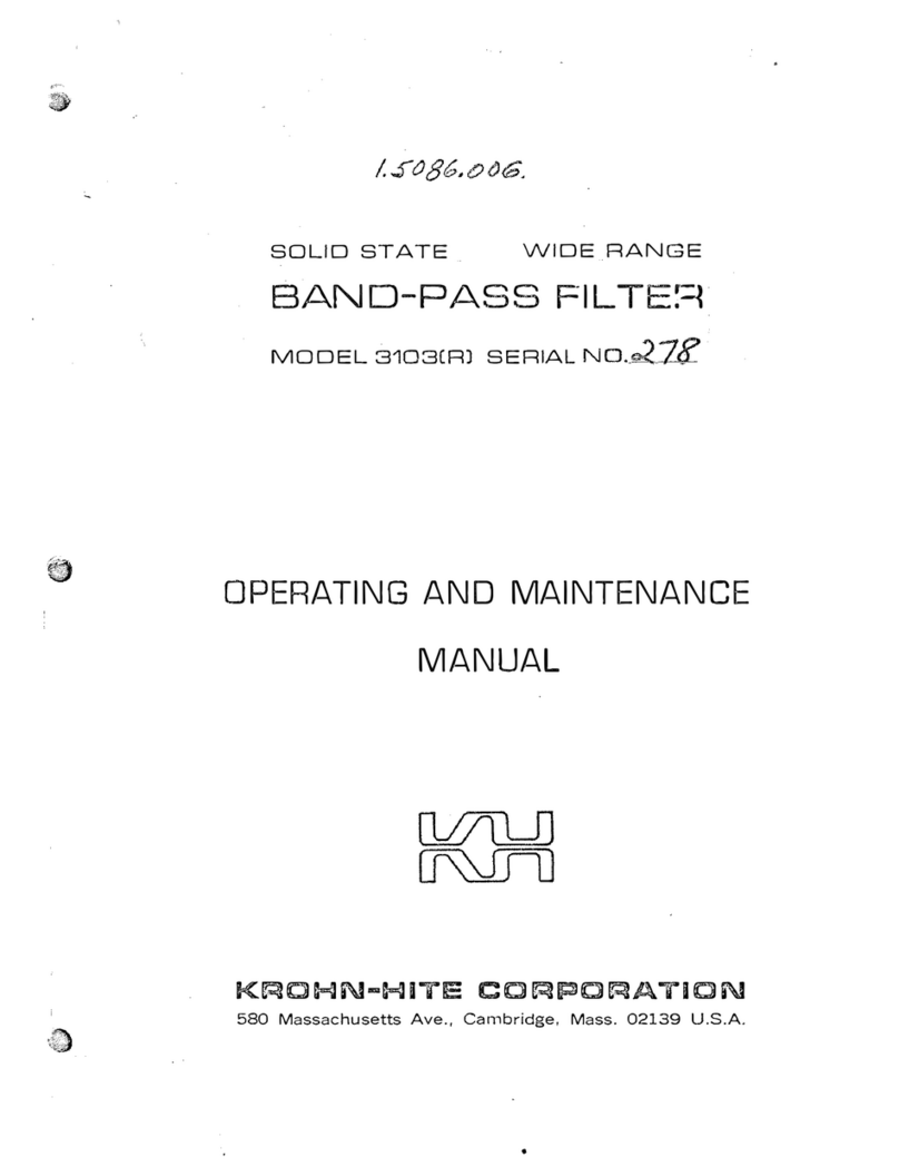 Krohn-Hite 3103 Operating and maintenance manual