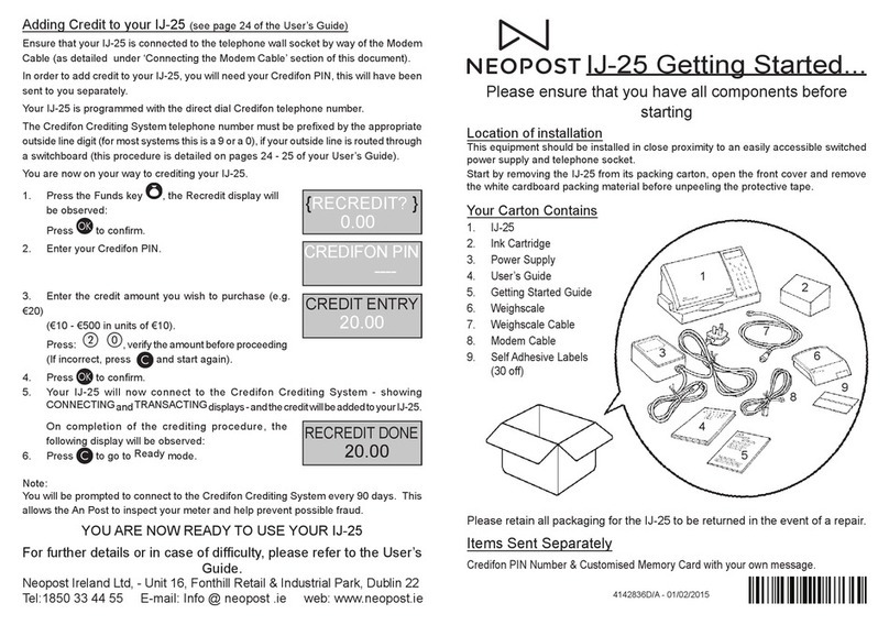 Neopost ij25 User manual Neopost ij25 User manual