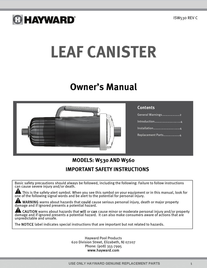 Hayward W530 owner's manual
