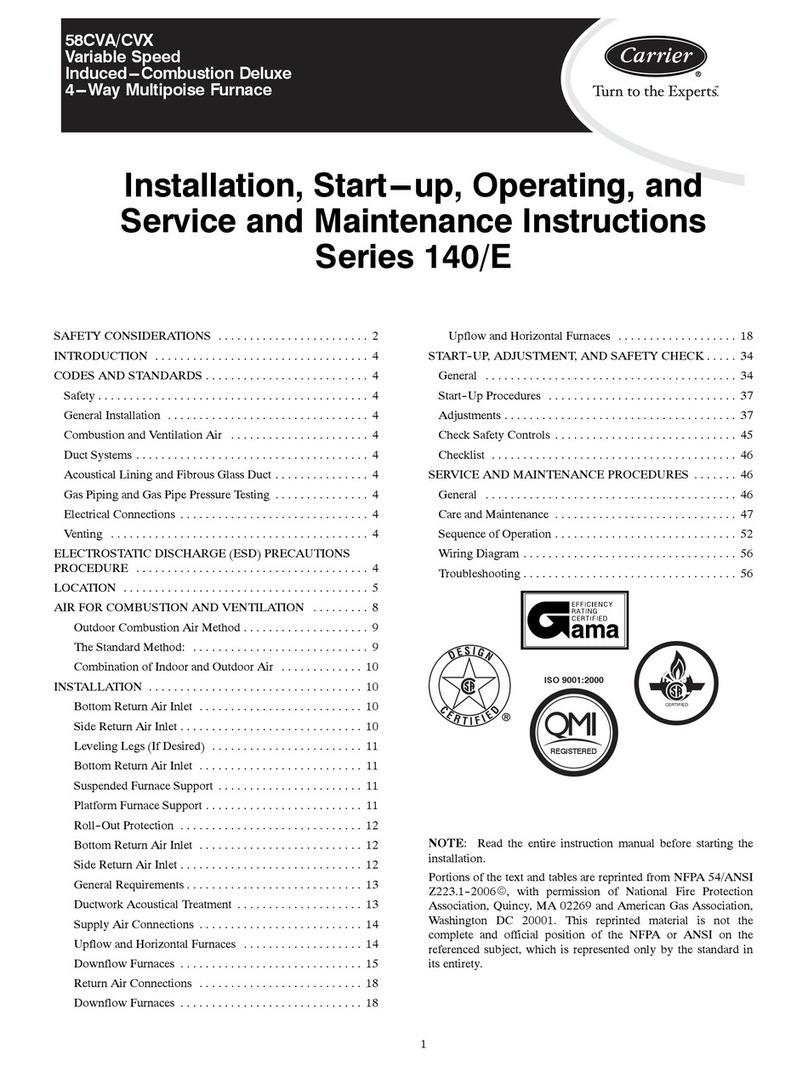 Carrier 140/E Series Installation, start-up, operating and service and maintenance instructions
