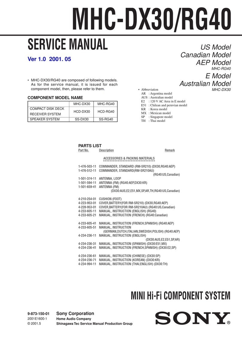 Sony MHC-RG40 - Mini Hi-fi Component System Service manual