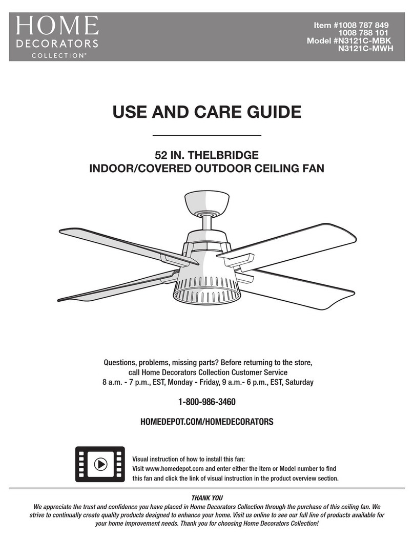 Home Decorators Collection N3121C-MBK Use and care guide