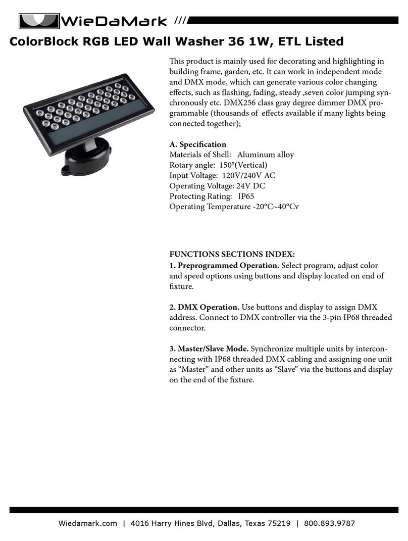 Wiedamark ColorBlock RGB LED Wall Washer 36 1W ETL... User manual