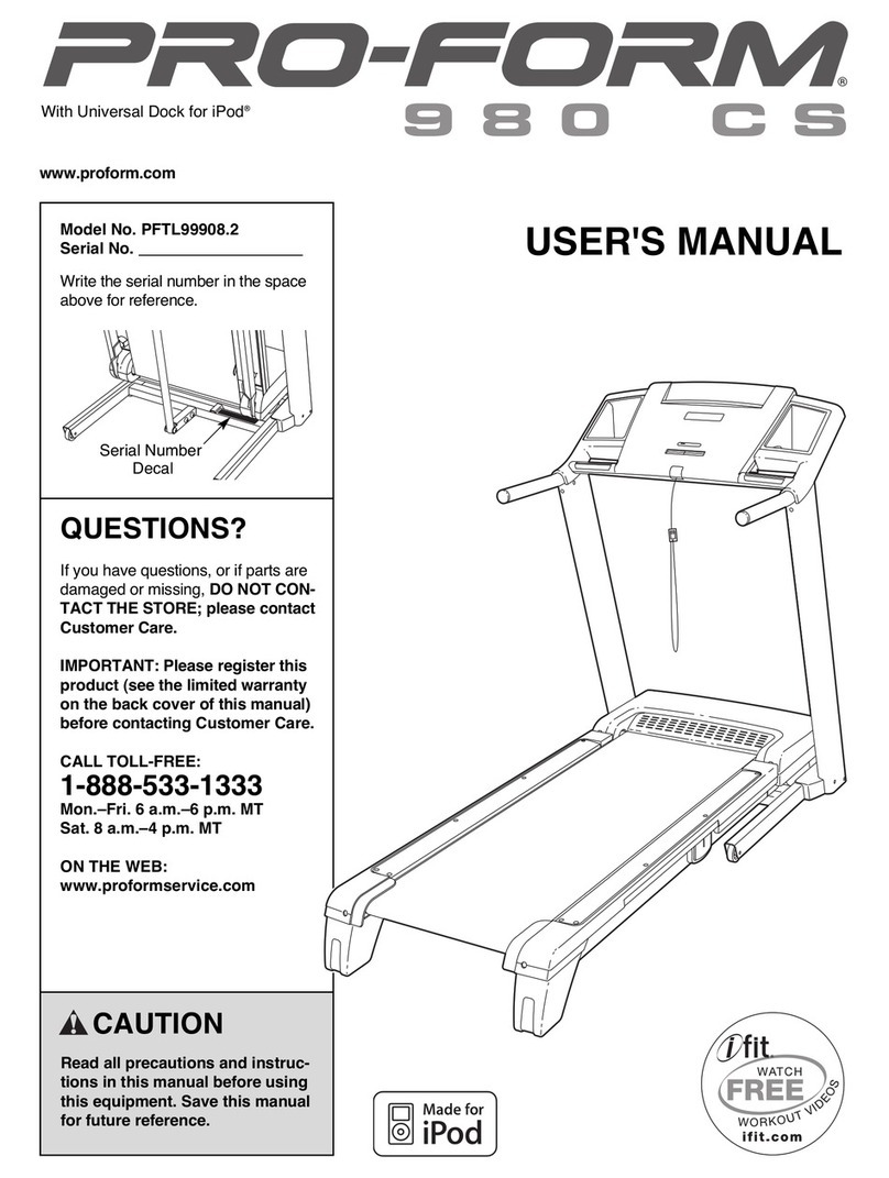 ICON Health & Fitness PRO-FORM 980 CS user manual