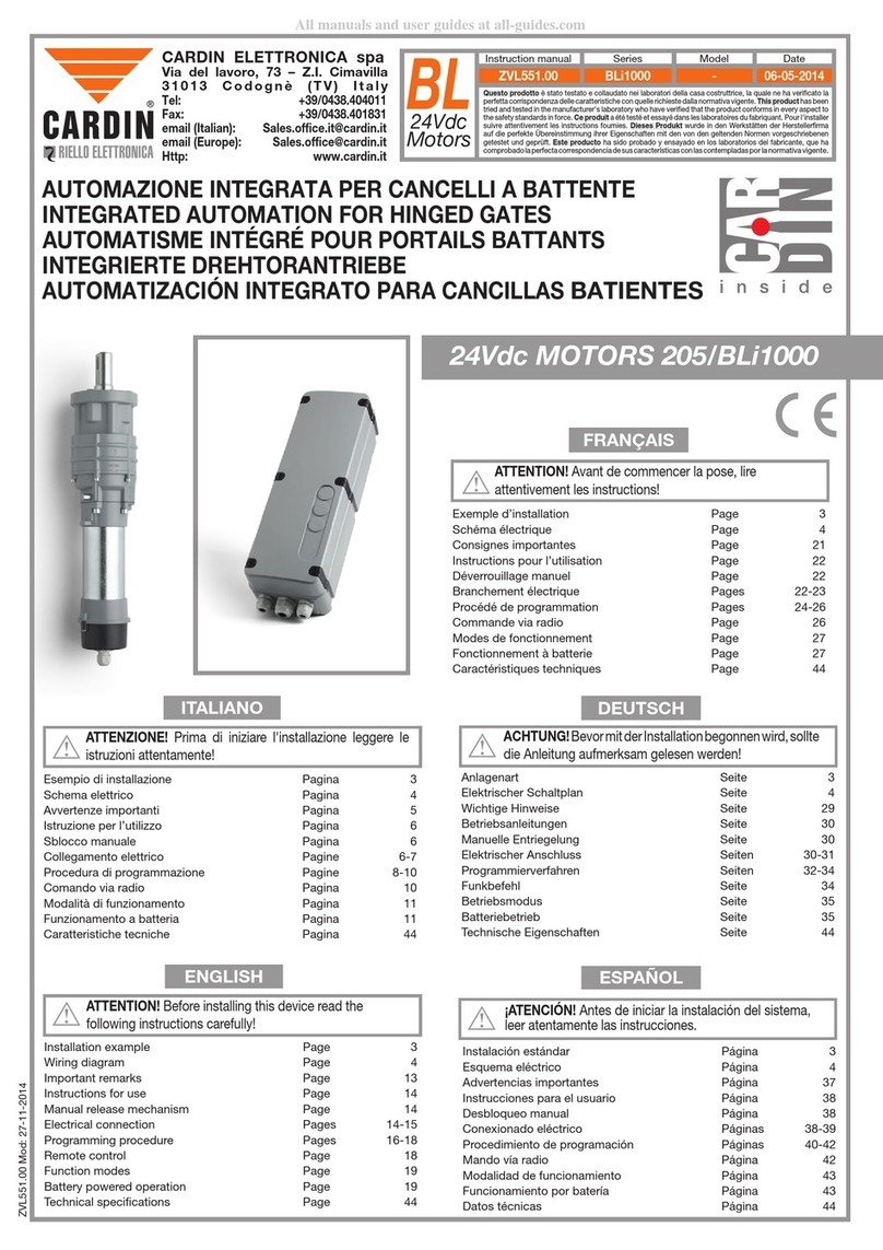 Cardin Elettronica BLi1000 Series User manual