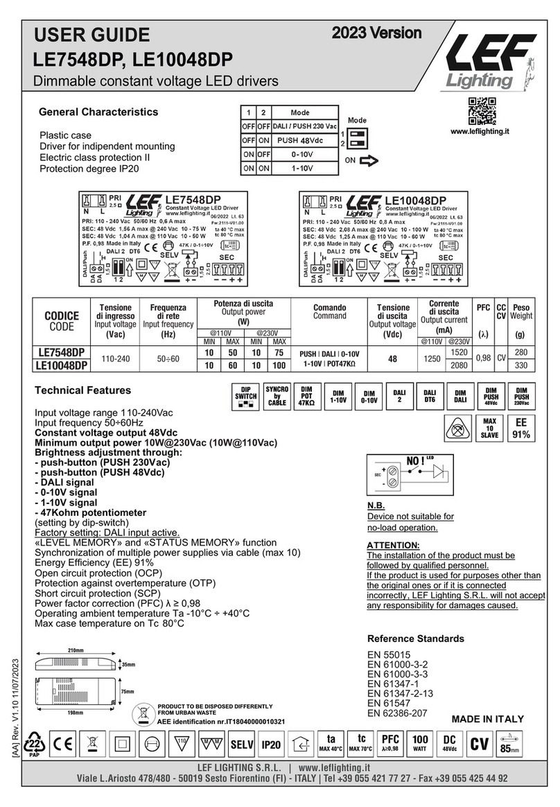 LEF LIGHTING LE7548DP user guide