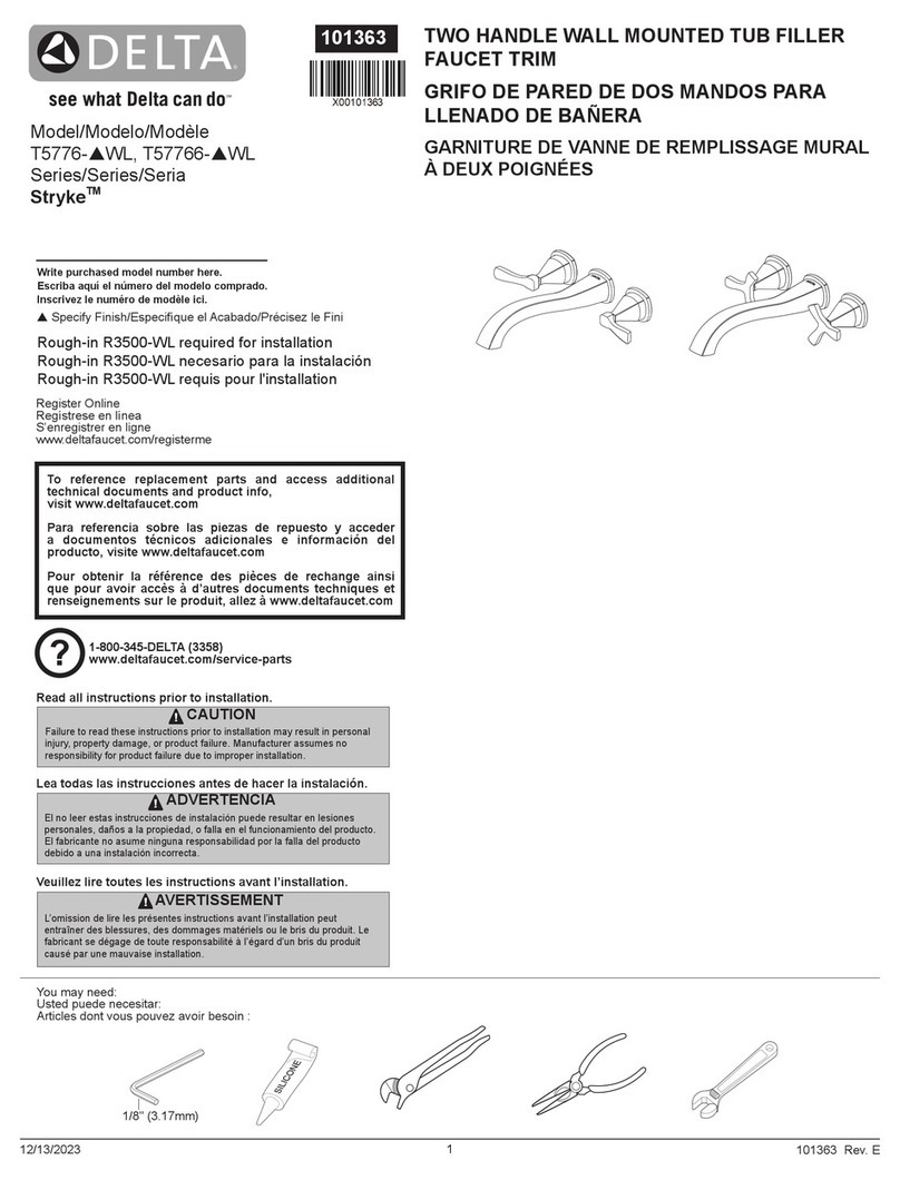 Delta Stryke T5776-BLWL-R User manual