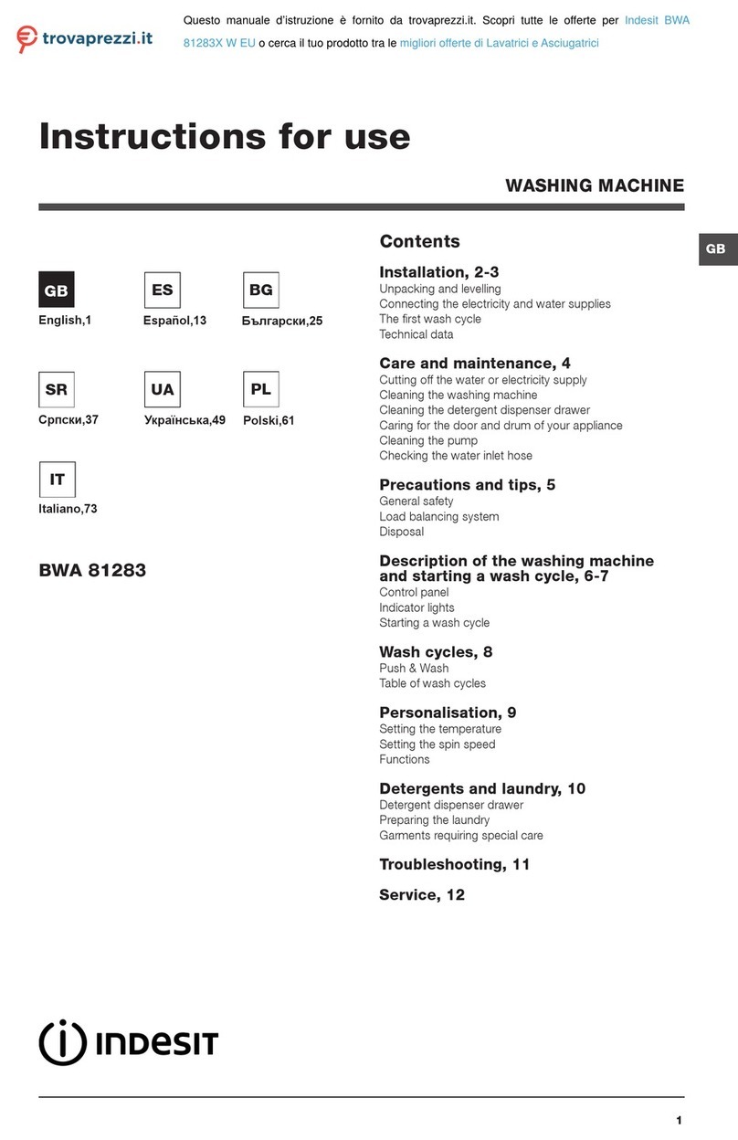 Indesit BWA 81283X W EU Instructions for use