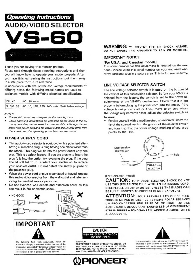 Pioneer VS-60 User manual