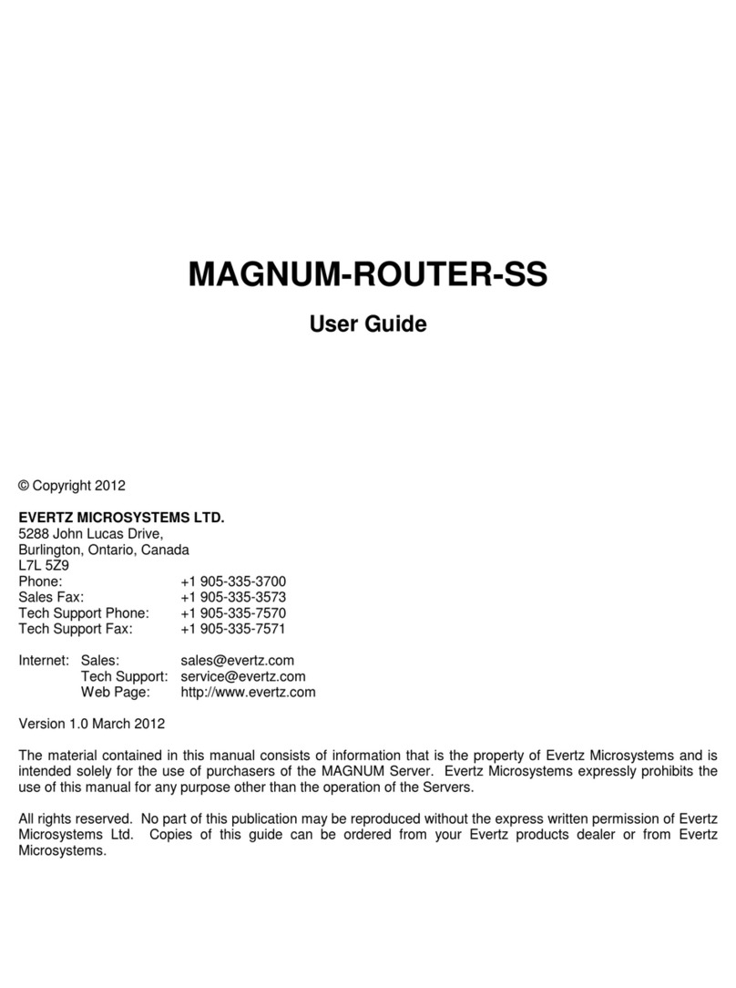 evertz MAGNUM-ROUTER-SS User manual