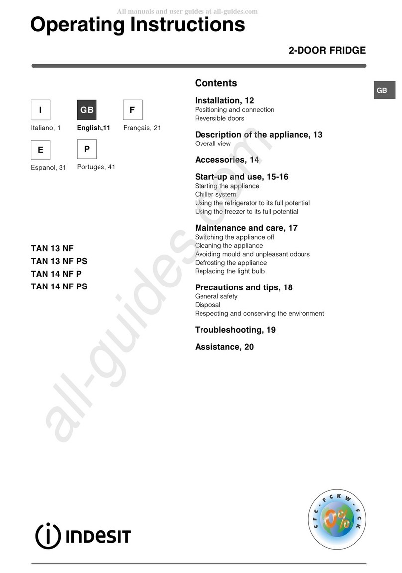 Indesit TAN 14 NF operating instructions
