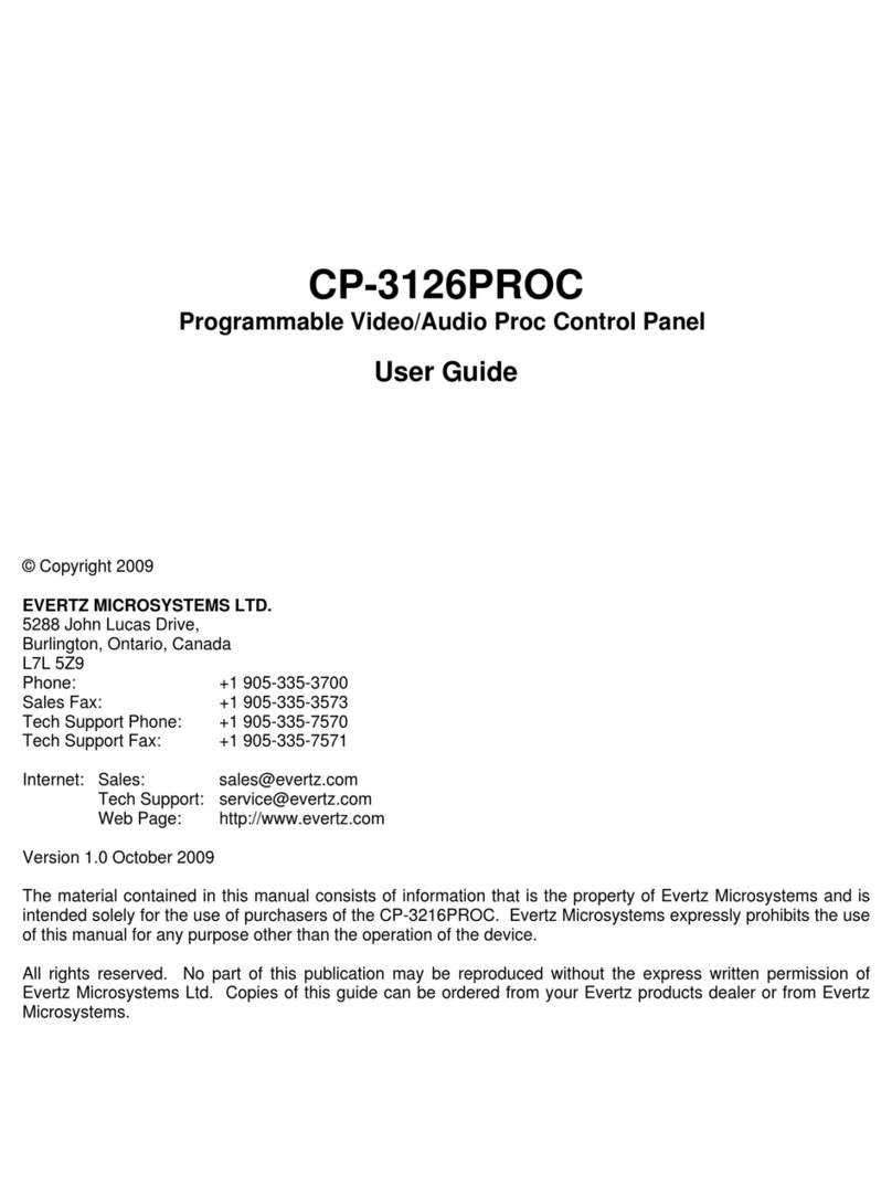 evertz CP-3126PROC User manual