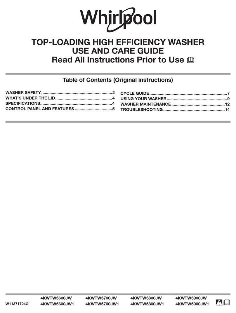 Whirlpool 4KWTW5600JW Use and care guide