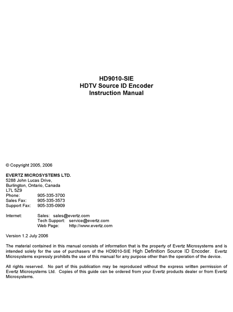 evertz HD9010-SIE User manual