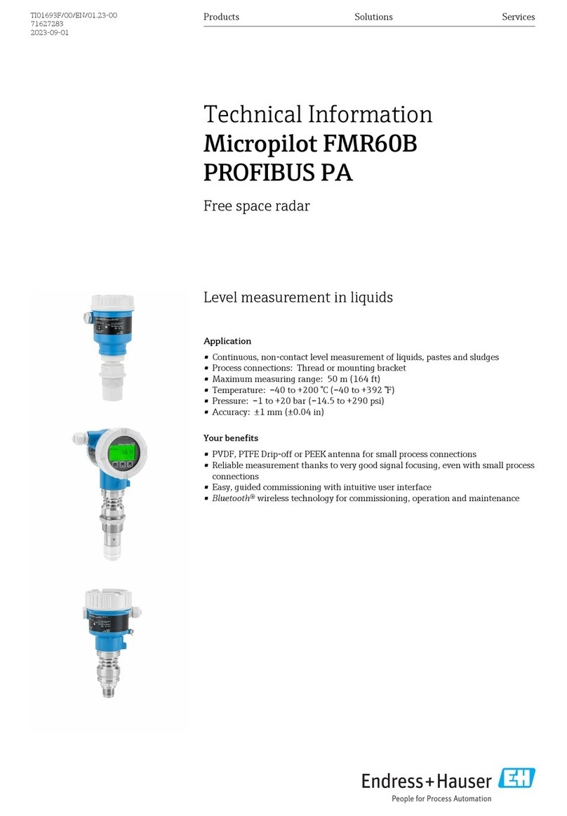 Endress+Hauser Micropilot FMR60B PROFIBUS PA Manual