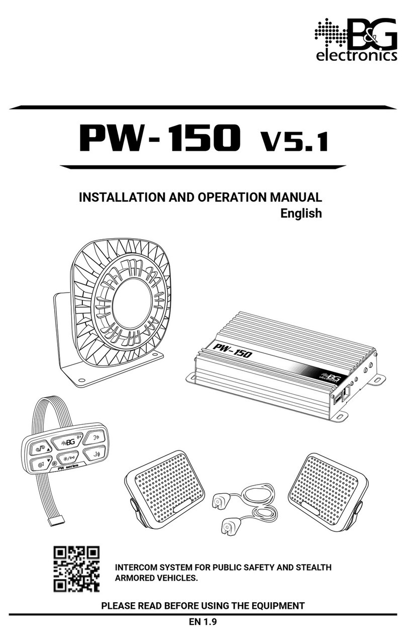 B&G electronics PW-150 Installation and operation manual
