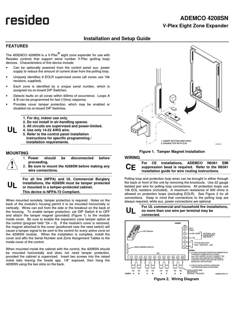 resideo ADEMCO 4208SN Installation and setup guide