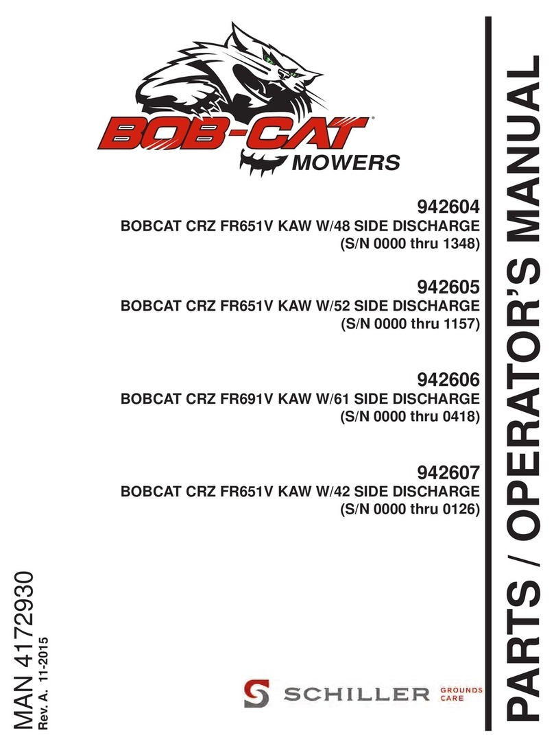 Schiller BOB-CAT CRZ FR651V KAW W/48 SIDE DISCHARGE PARTS & OPERATORS MANUAL