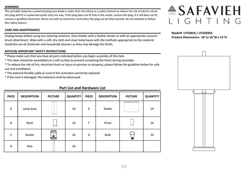 Safavieh Lighting LIT4395A User manual