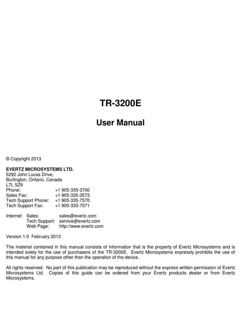 evertz TR-3200E User manual