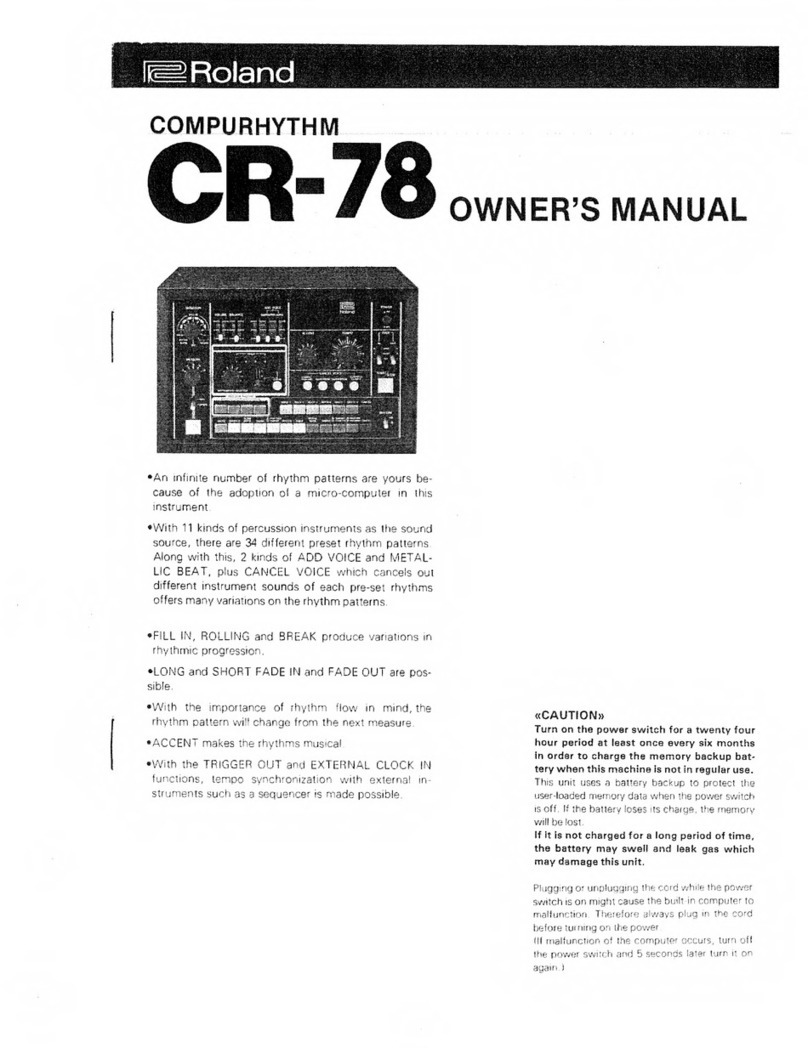 Roland Compurhythm CR-78 User manual Roland Compurhythm CR-78 User manual