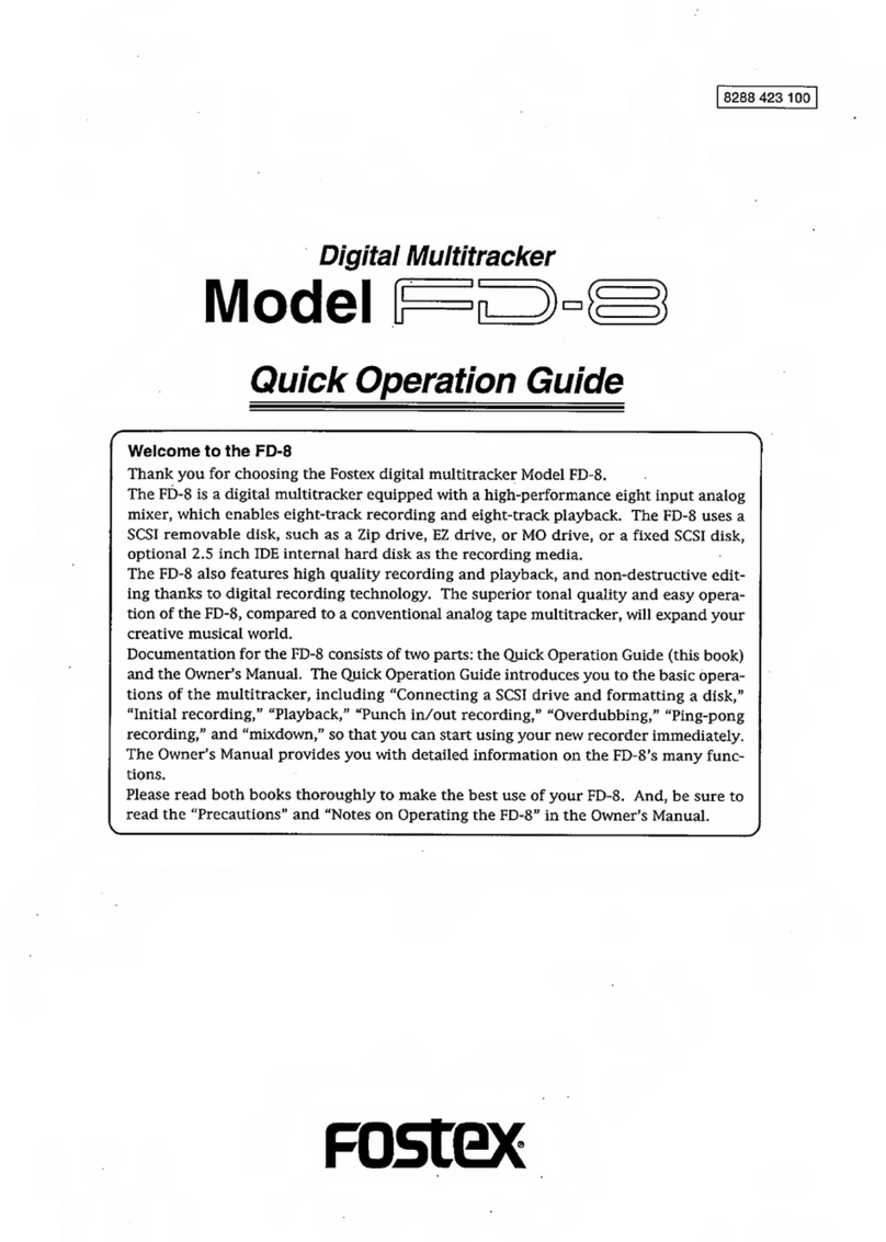 Fostex FD-8 Quick operation guide