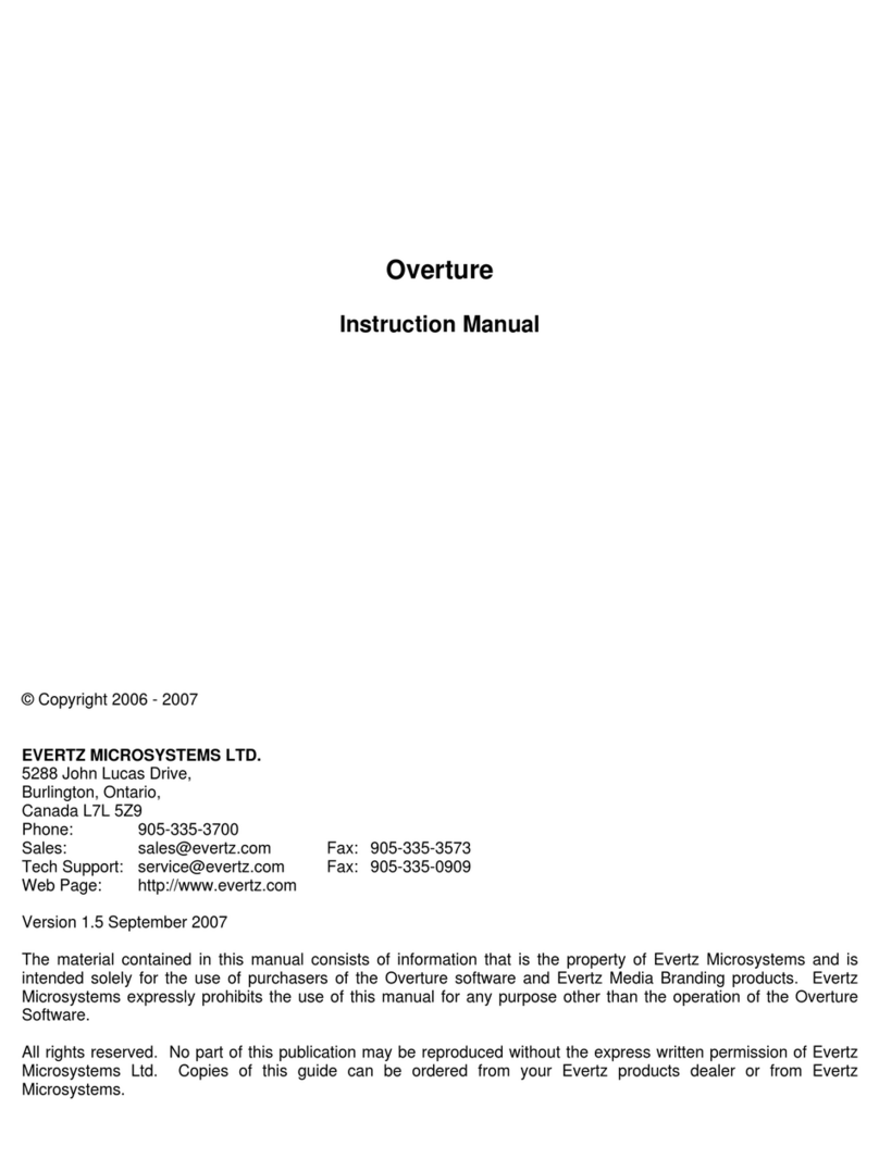 evertz Overture User manual