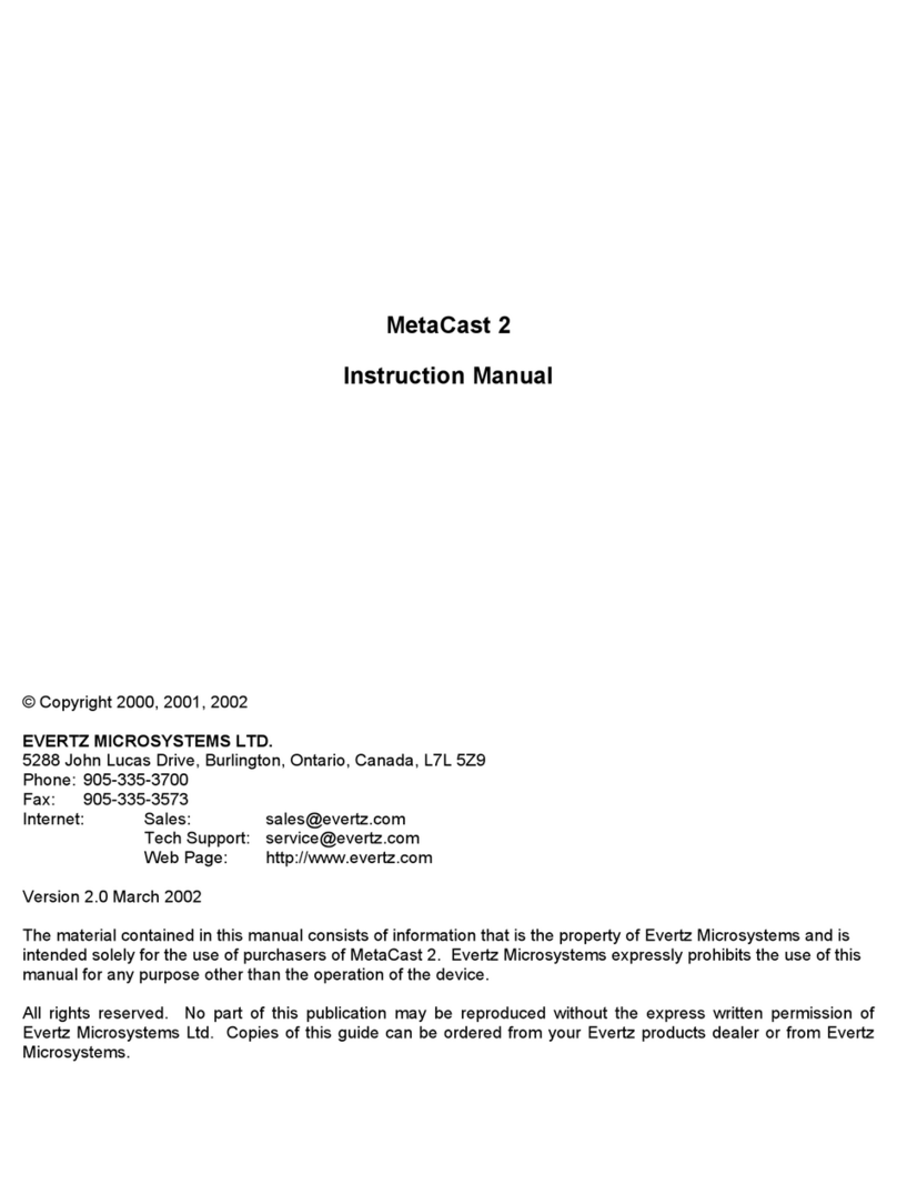 evertz MetaCast 2 User manual