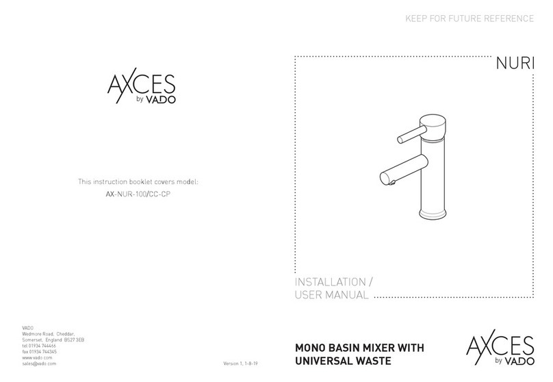 VADO AXCES NURI AX-NUR-100/CC-CP Installation & user manual