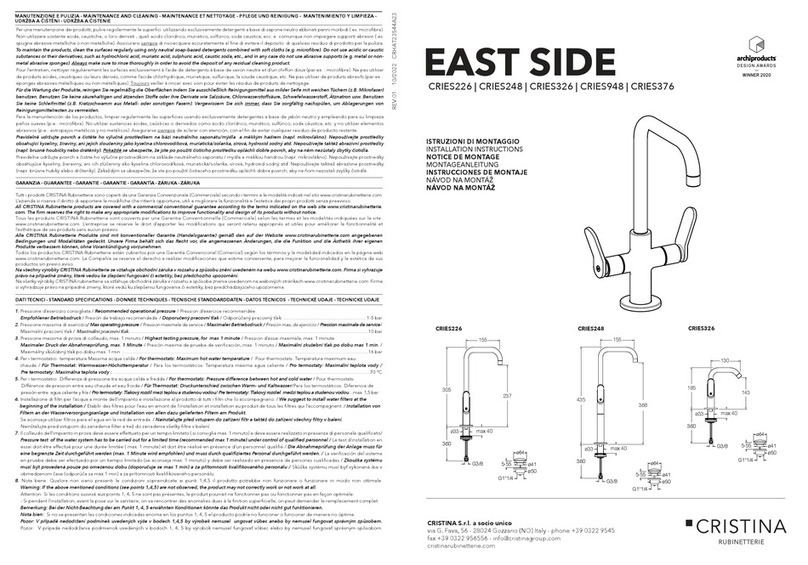 CRISTINA EAST SIDE CRIES226 installation instructions
