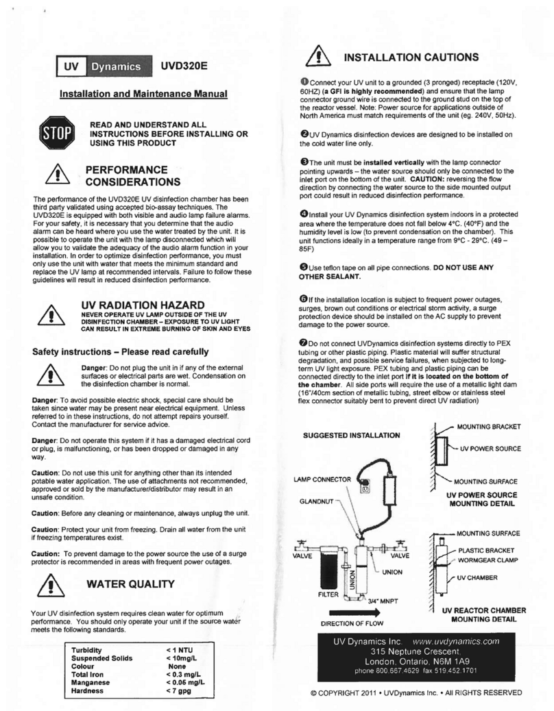 UV Dynamics UVD320E Manual
