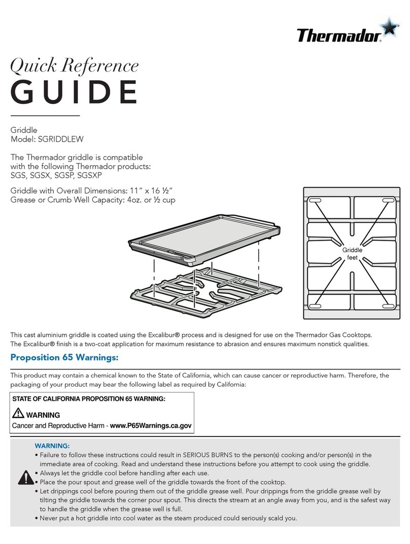 Thermador SGRIDDLEW Quick reference guide