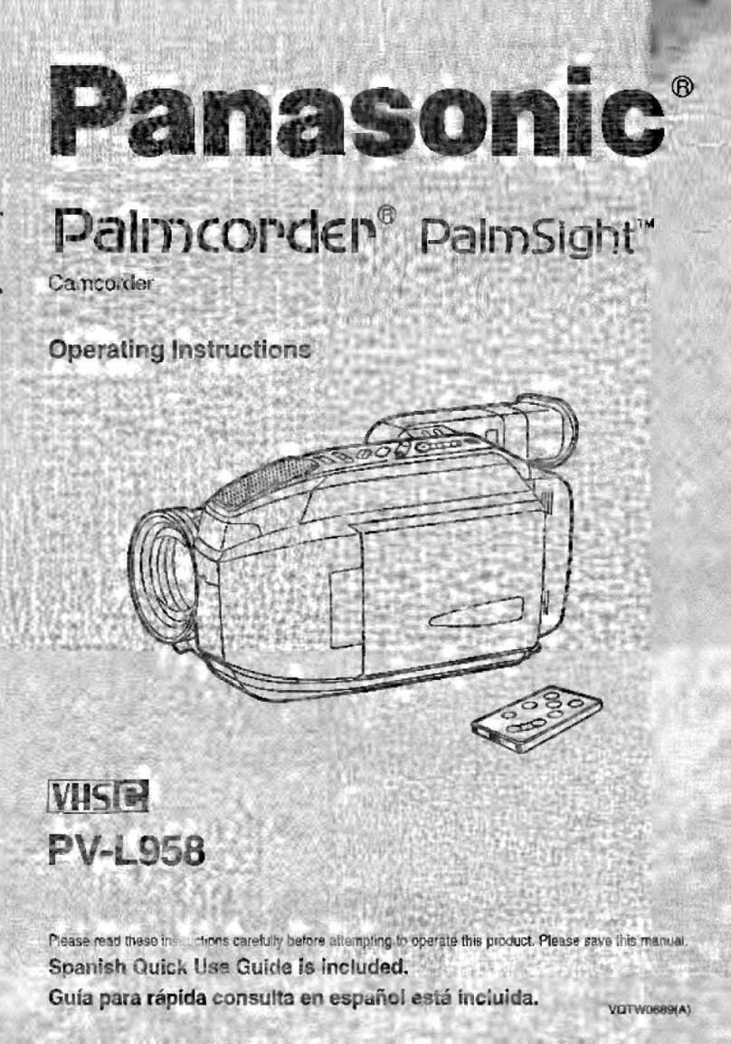 Panasonic Palmcorder Palmsight PV-L958 User manual