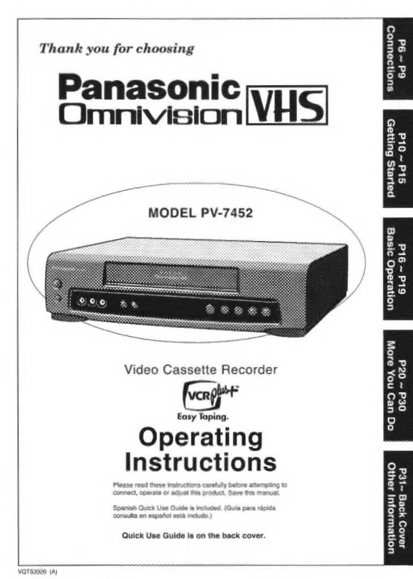 Panasonic OmnivisionVHS PV-7452 User manual