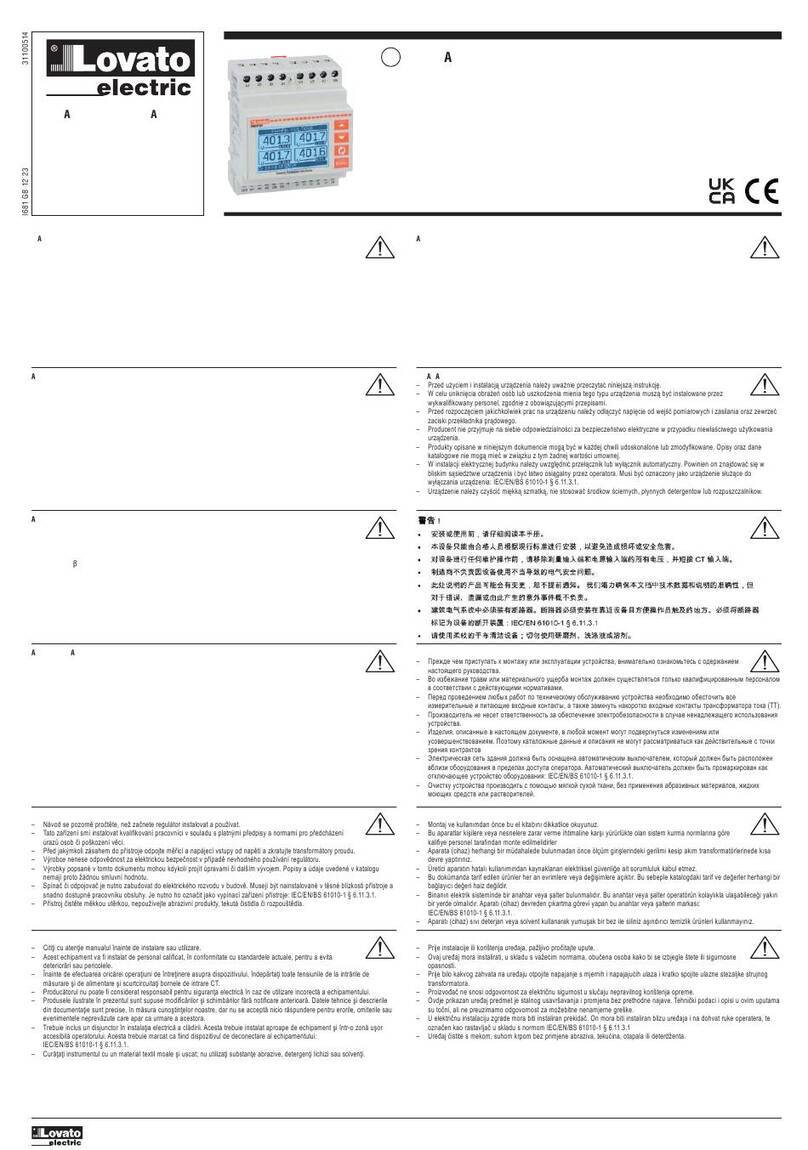 LOVATO ELECTRIC PMVF52 operating manual