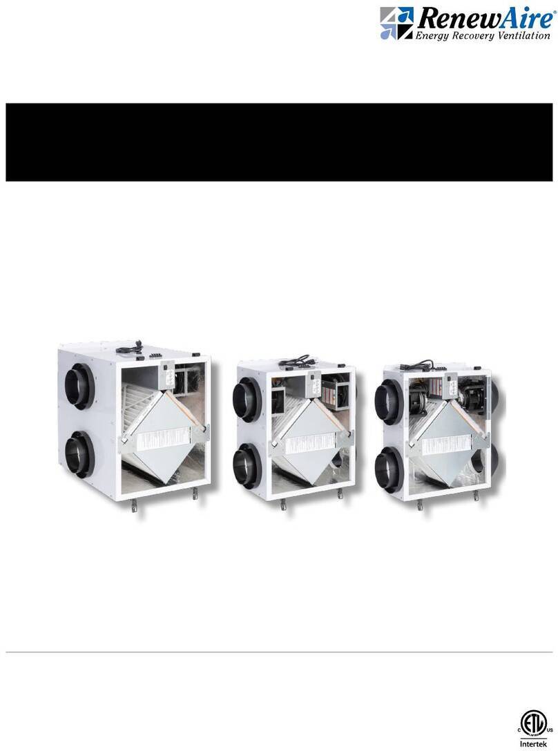 RenewAire EV Series Installation, operation and maintenance manual RenewAire EV Series Installation, operation and maintenance manual